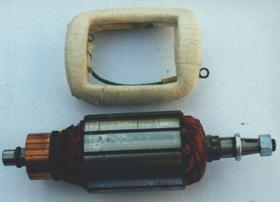 Photo: Armature and field coils